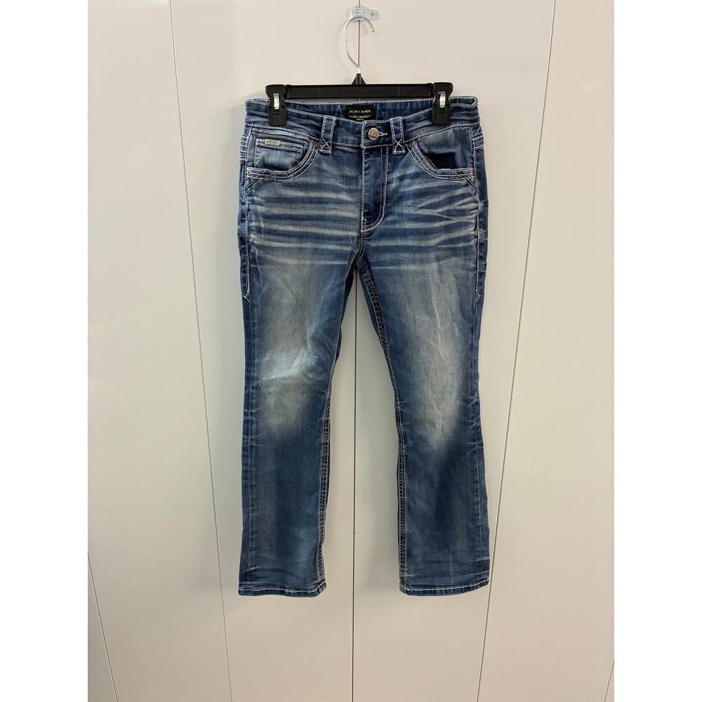 Buckle Black Fit No 3 Bootcut Slim Fit Mens Jeans Blue Whiskered 30x29 - Picture 2 of 10